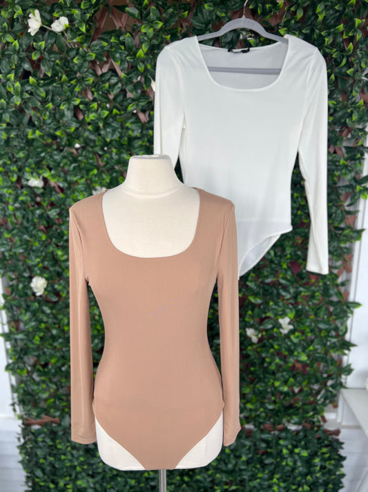 Ribbed Square Neck Bodysuit