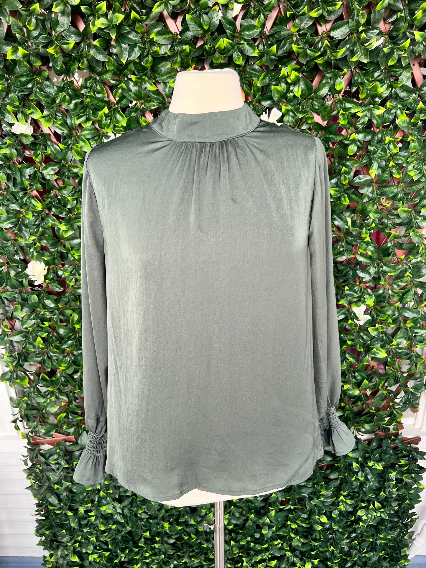 Mock Neck LS Blouse