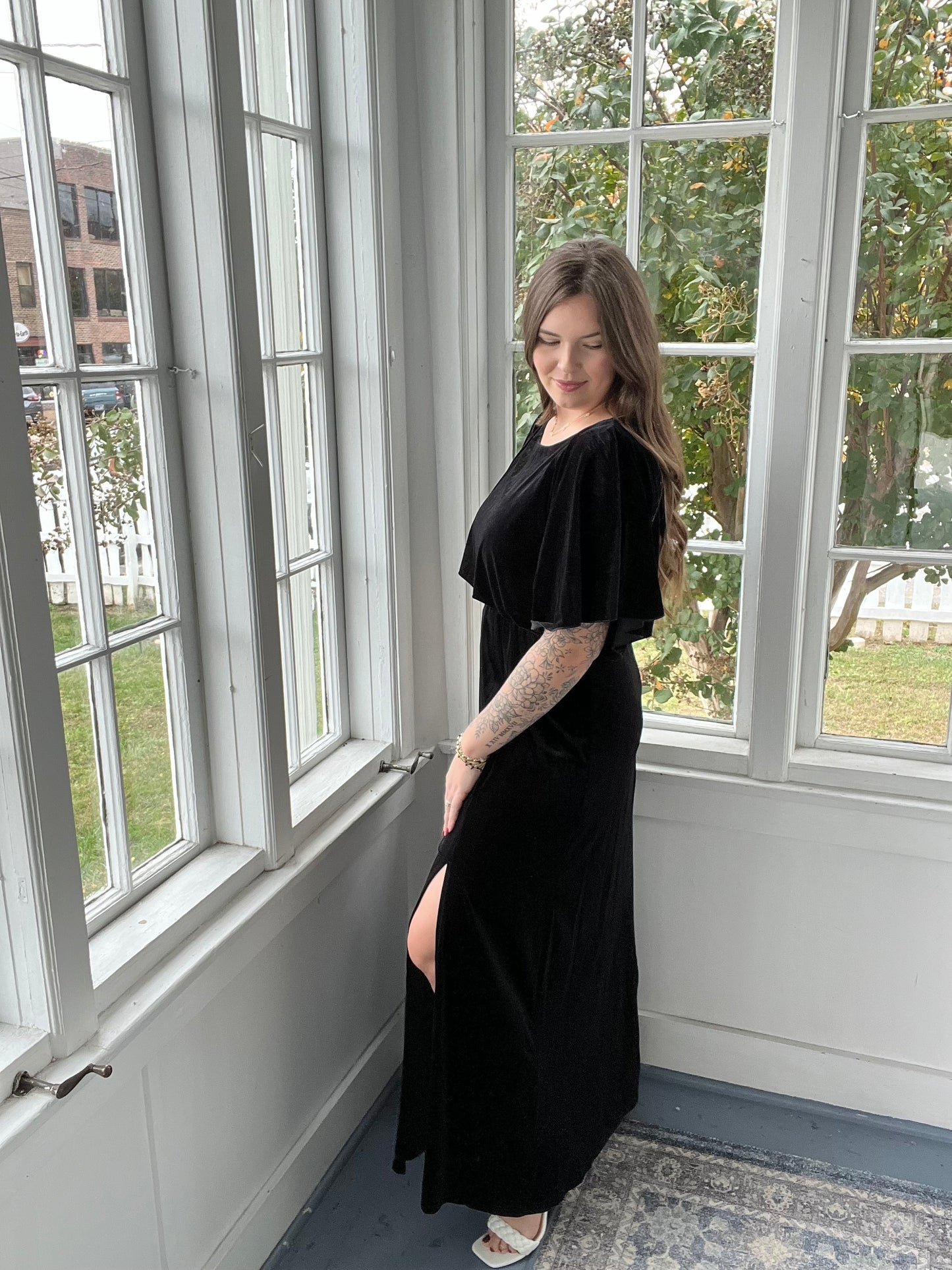 Black Velvet Maxi Dress