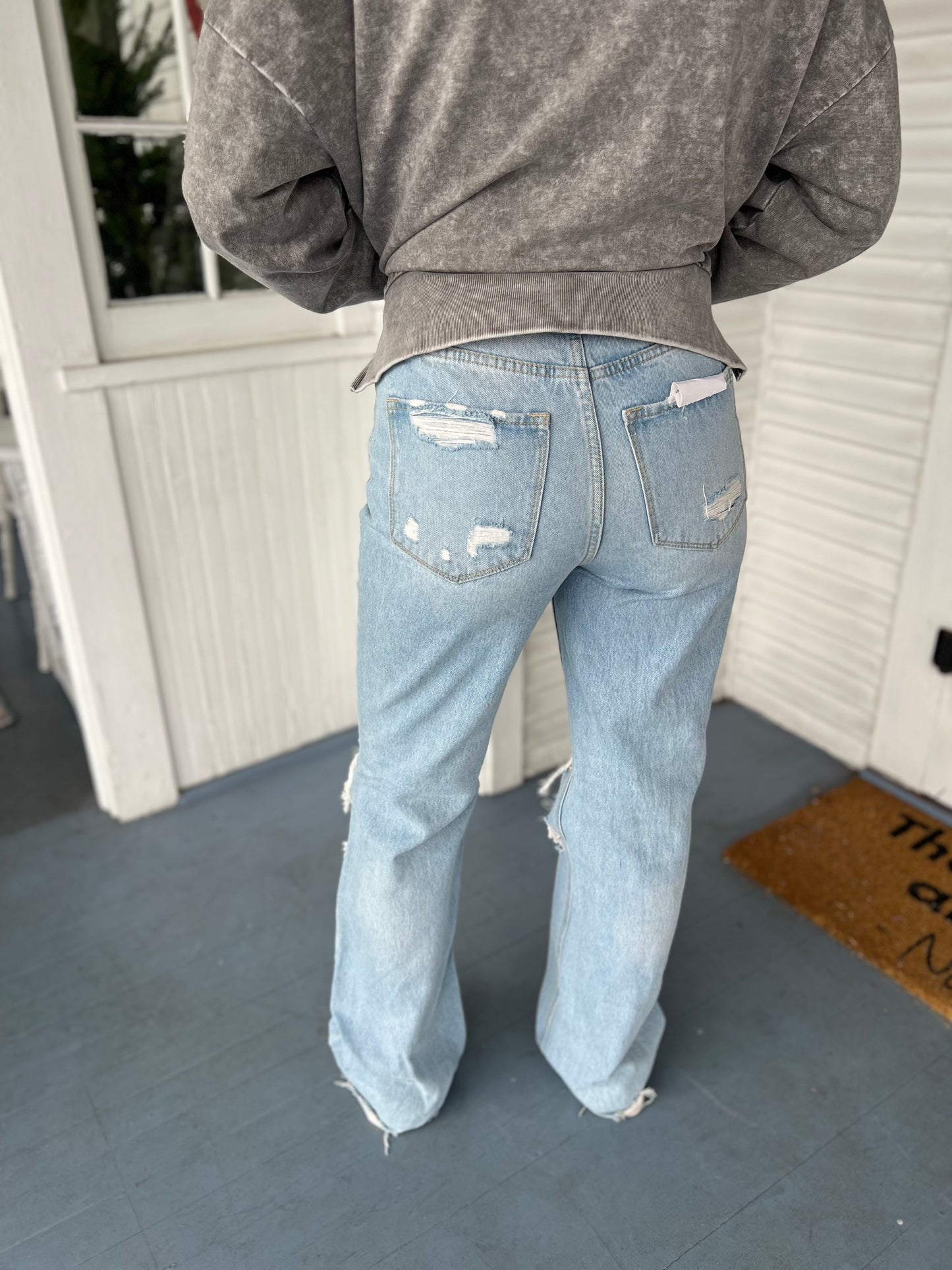 High Rise Distressed Jeans