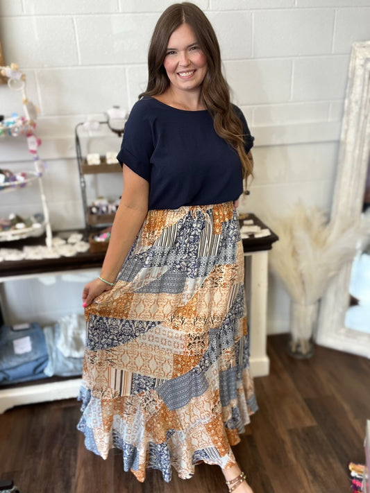 Printed Maxi Skirt