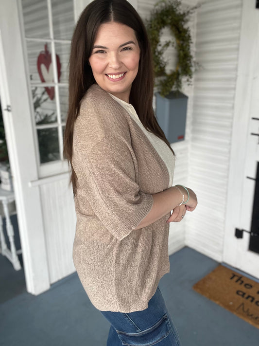 Taupe Light Knit Cardigan