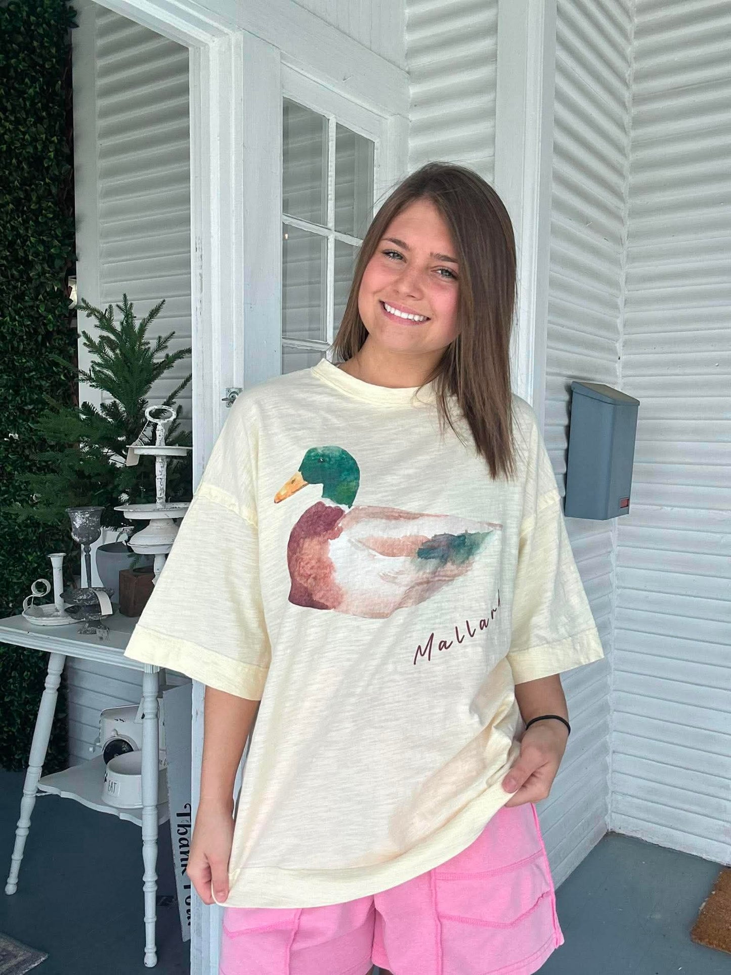 Mallard Duck Printed Oversized Tee