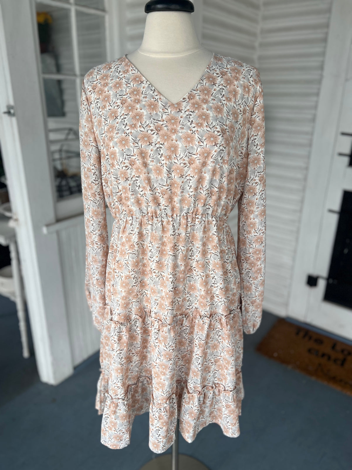 Desert Taupe Floral Dress