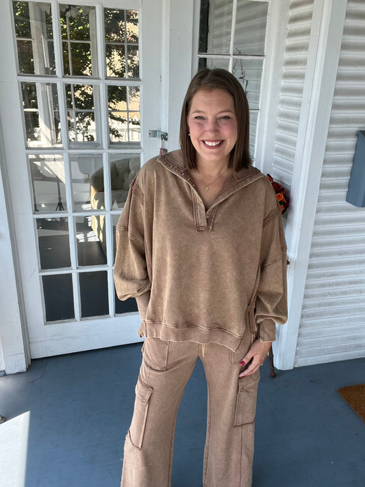 Wide Leg Cargo Sweatpants