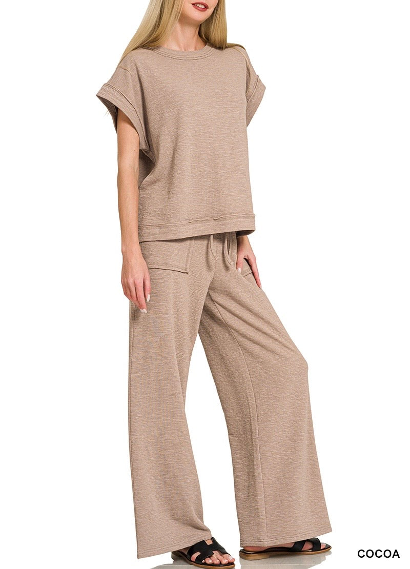 Cotton Slub SS Tee & Pant Set