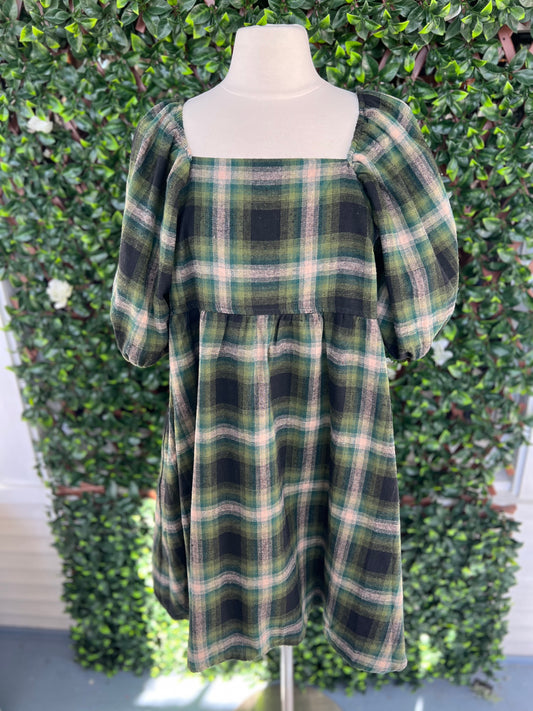 Pine Check Flannel Dress