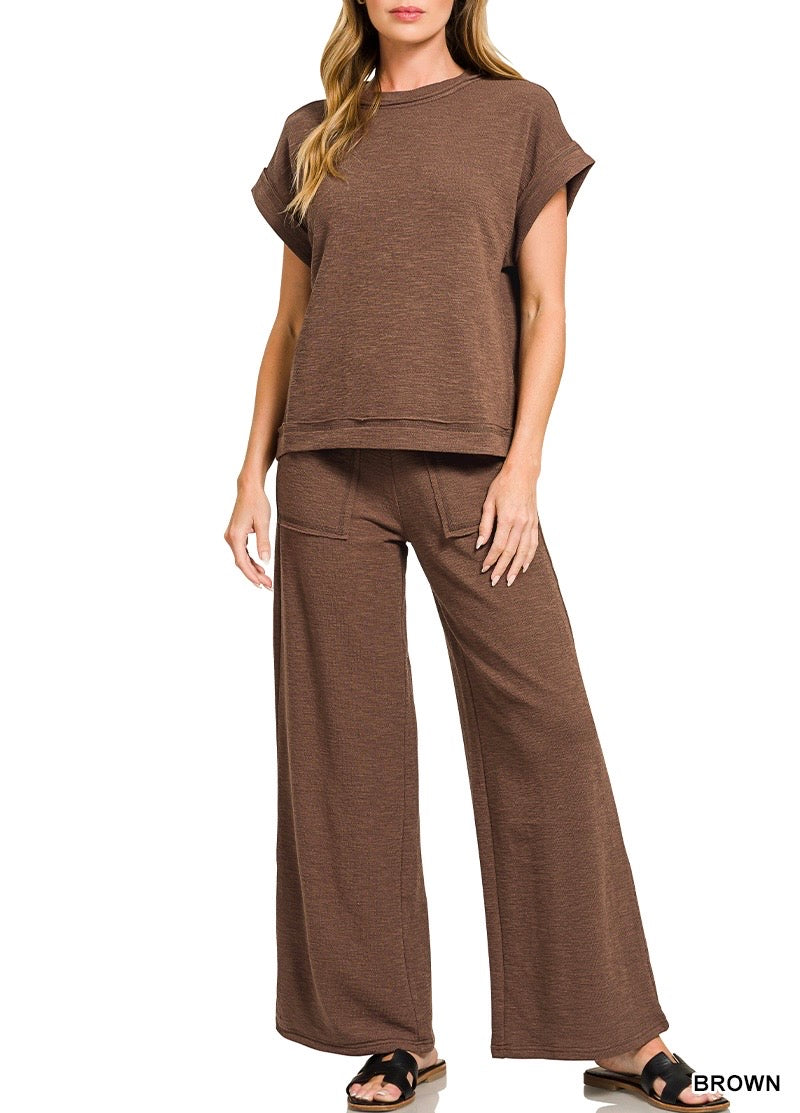 Cotton Slub SS Tee & Pant Set