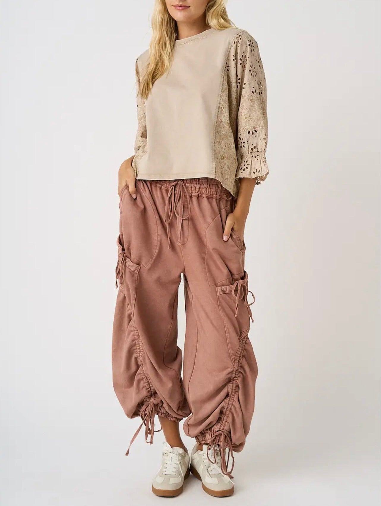 Mineral Washed Drop Pocket Balloon Pants