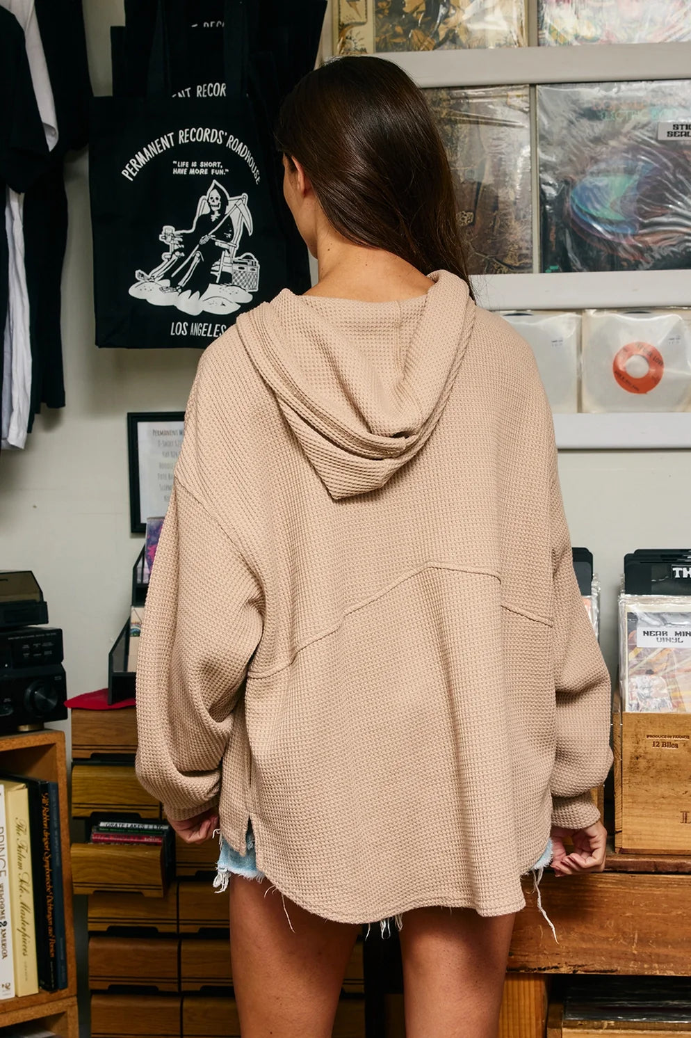 Waffle Zip-Up Lounge Hoodie Hybrid Jacket