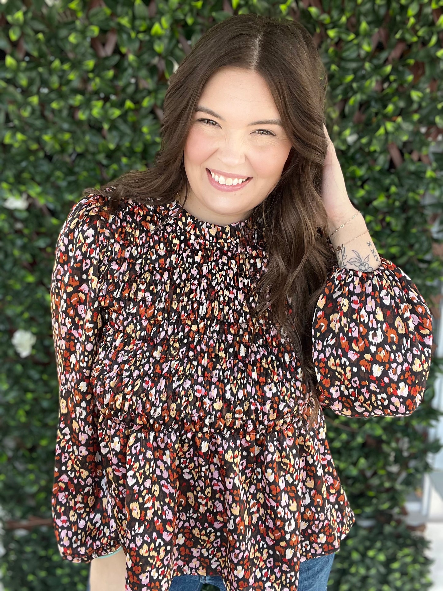 Smocked Peplum Blouse