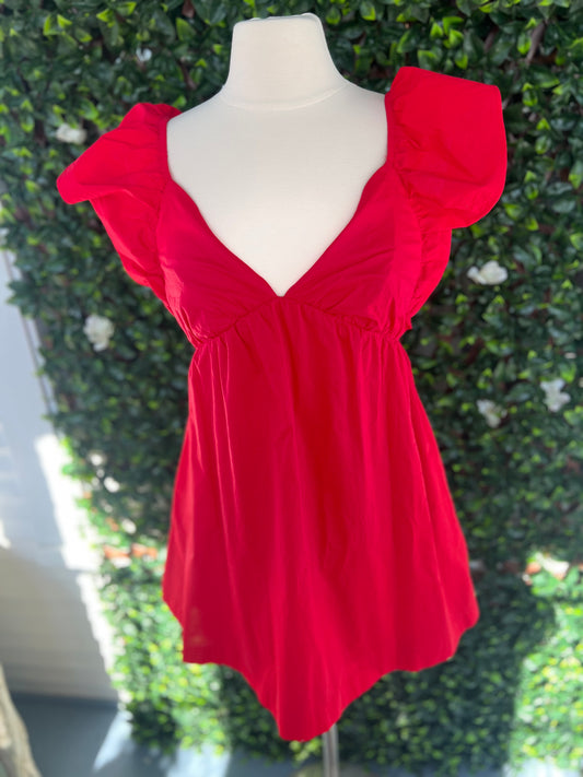 Red Vneck Dress