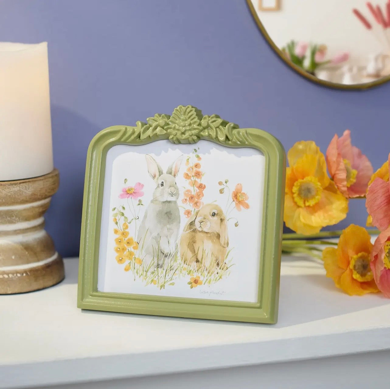 Framed Art - Flower Bunnies
