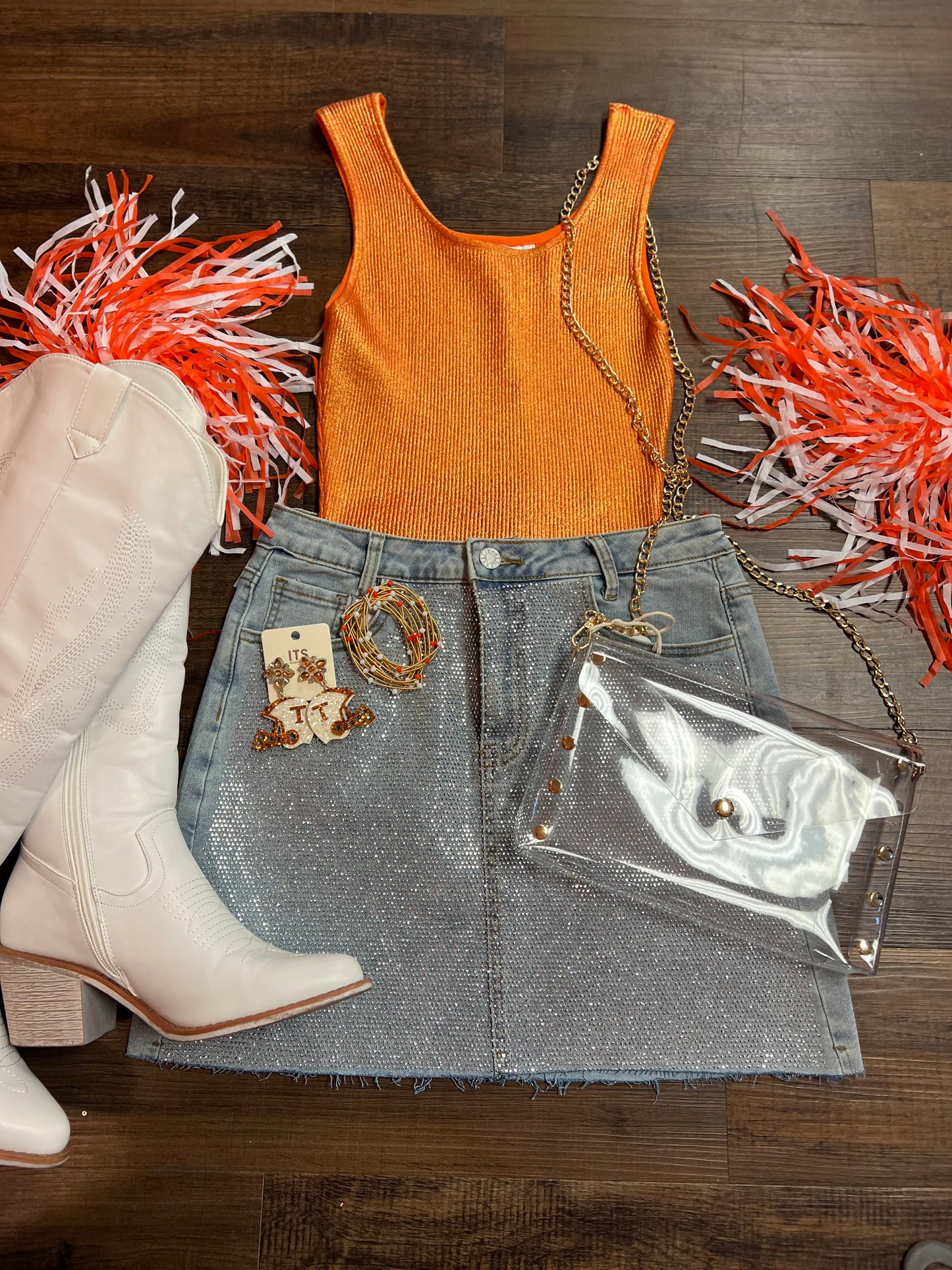 Denim Sparkly Skirt