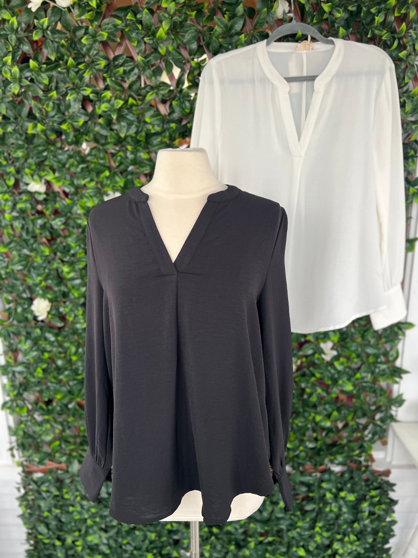 LS Airflow Woven Vneck Blouse