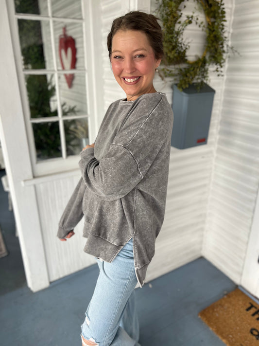 Mineral Wash LS Pullover