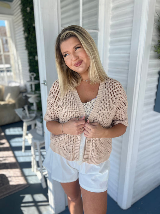 Textured Button Down Cardigan