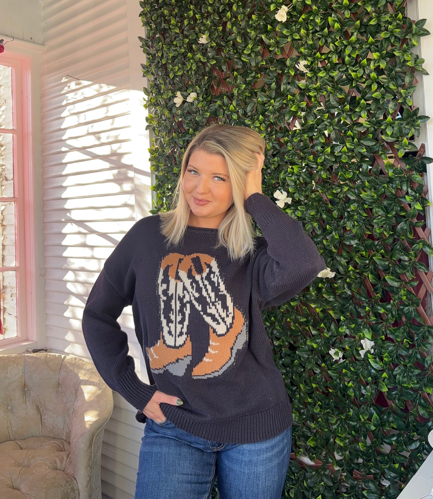 Cowgirl Boot Sweater
