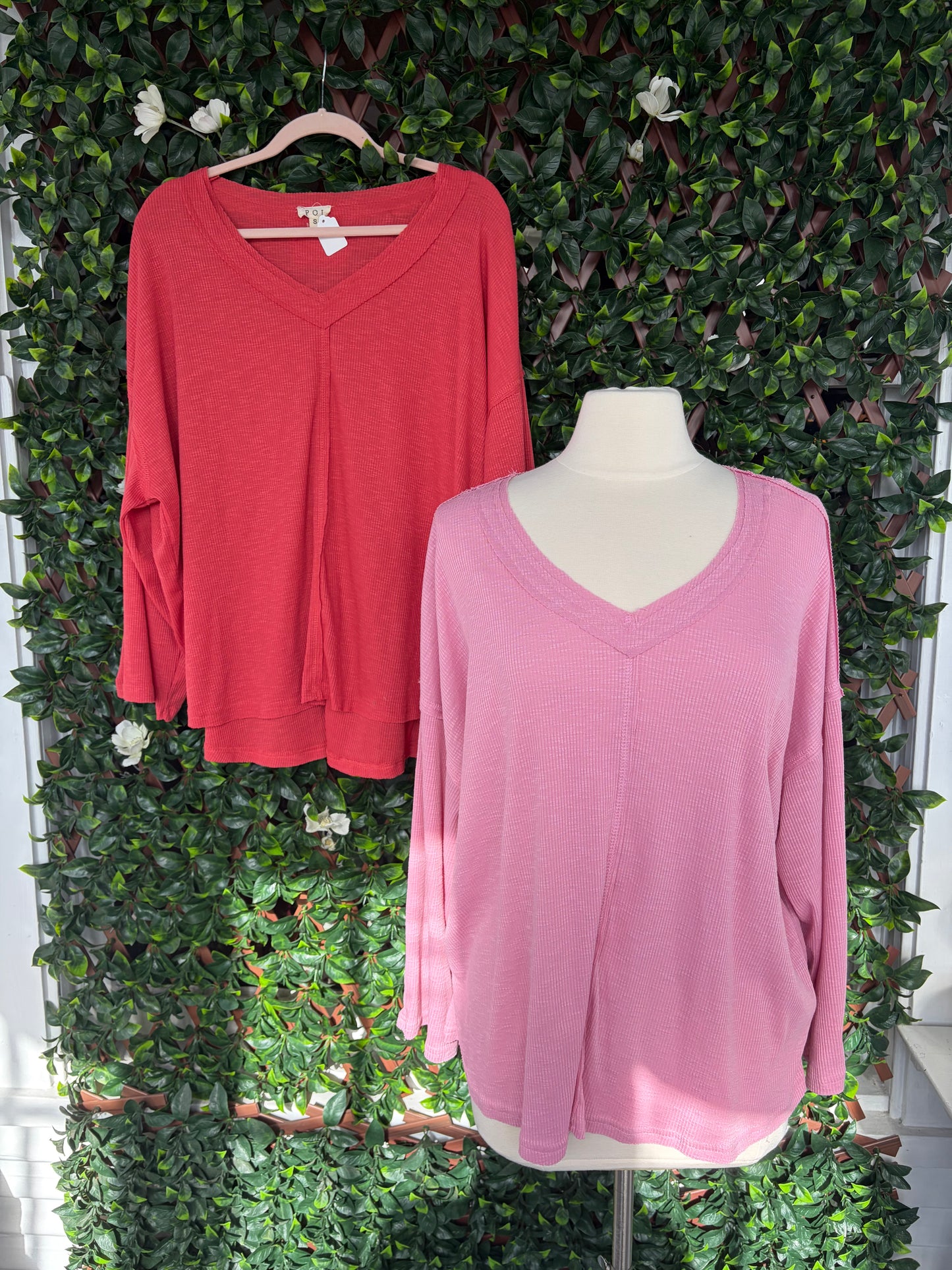Raw Hem Drop Shoulder Top