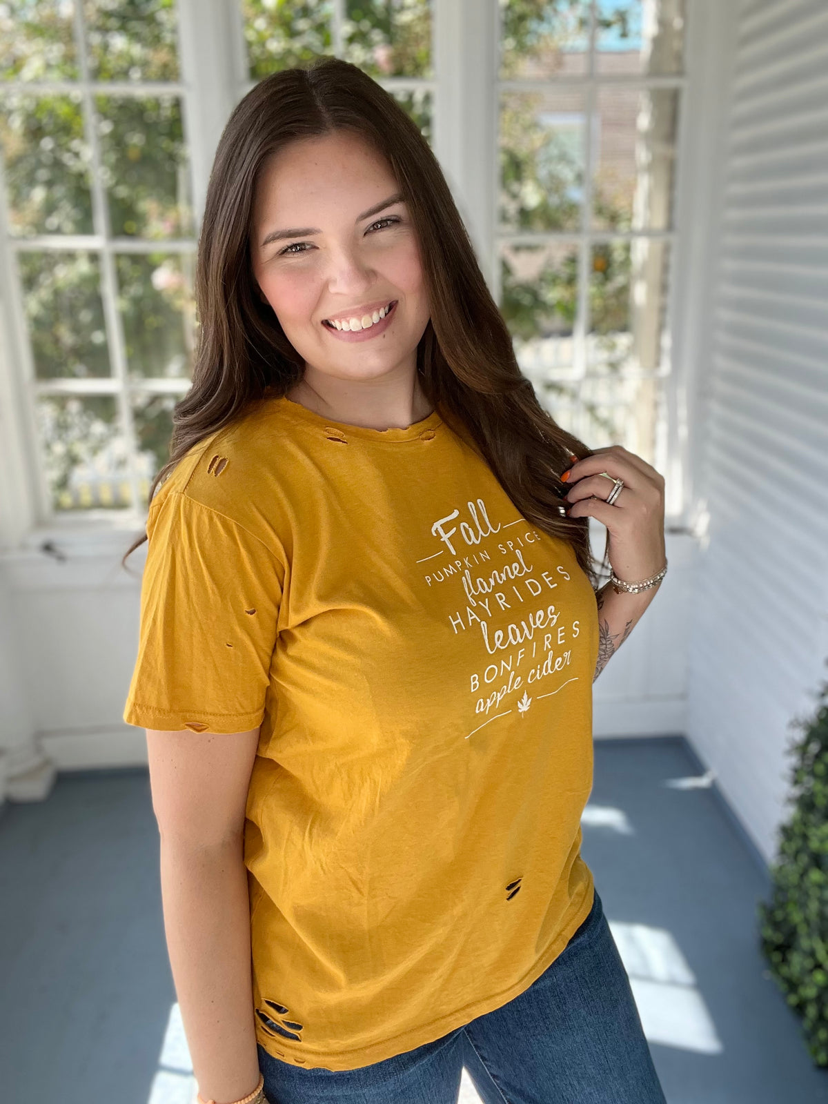 Distressed Fall Tshirt