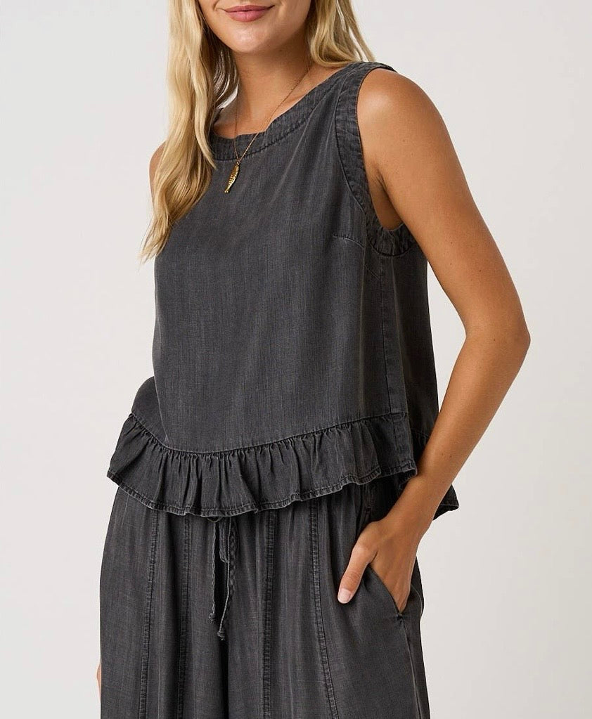 Button Detail Tencel Top