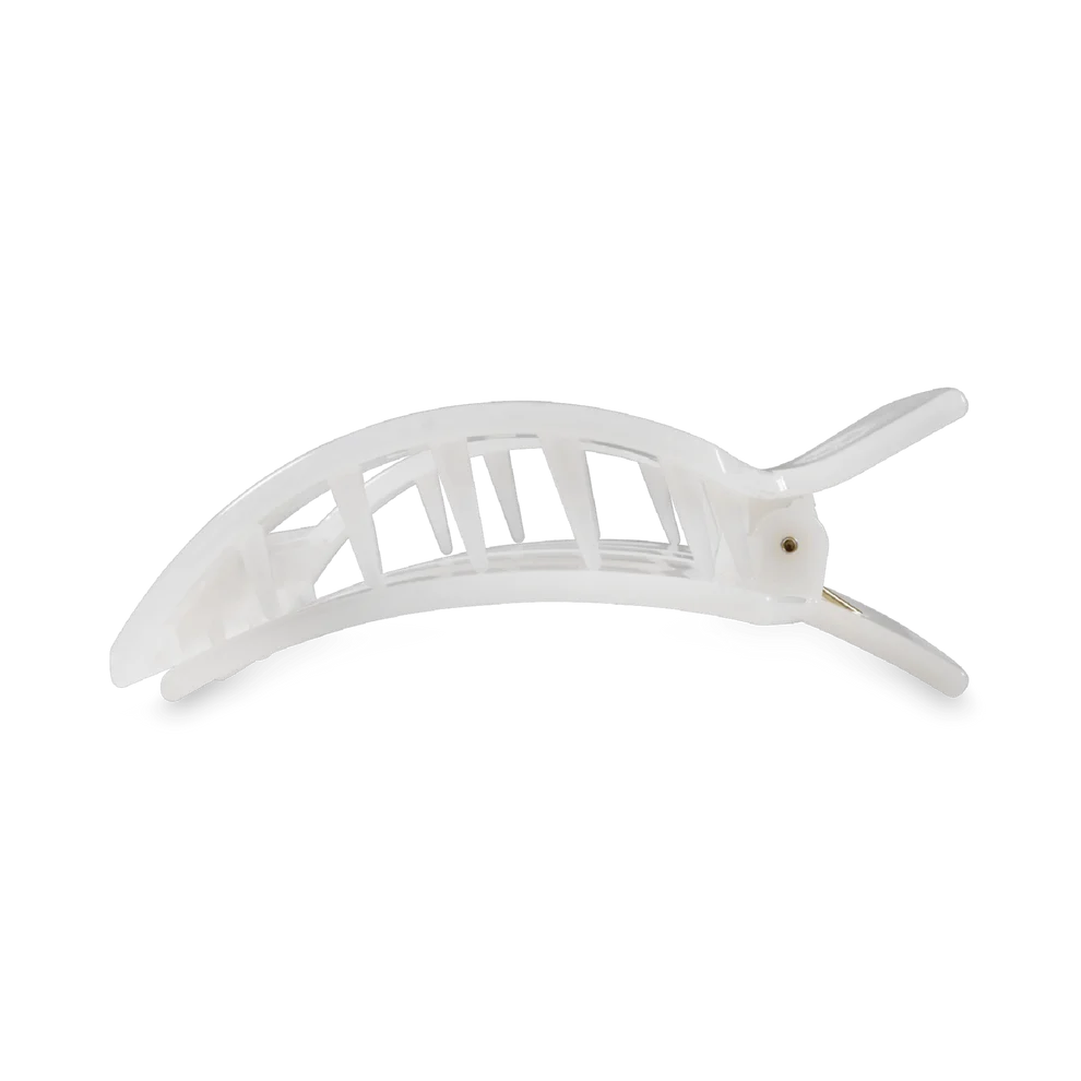 Coconut White Flat Square Hair Clip