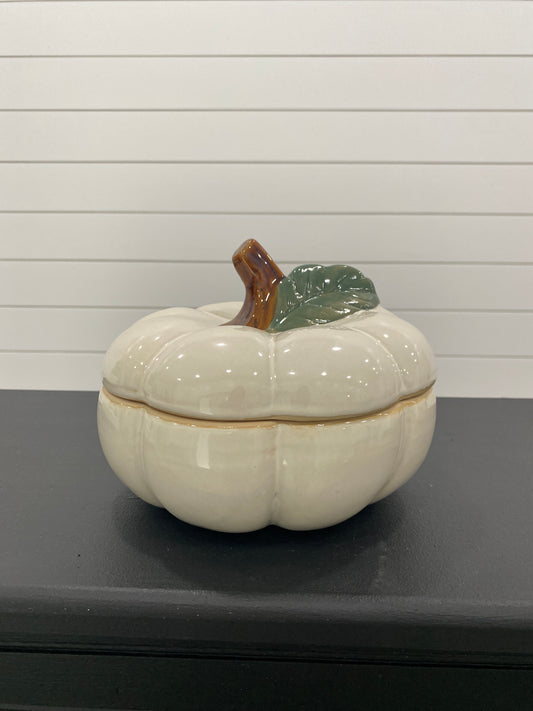 White Pumpkin Cookie Jar