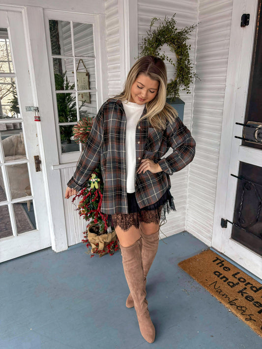 Black/Brown Plaid Flannel