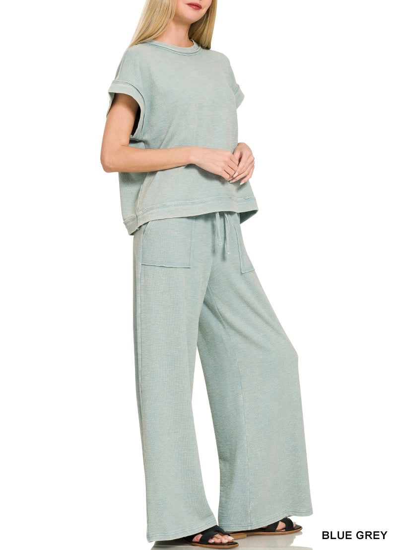 Washed Slub SS Tee Set