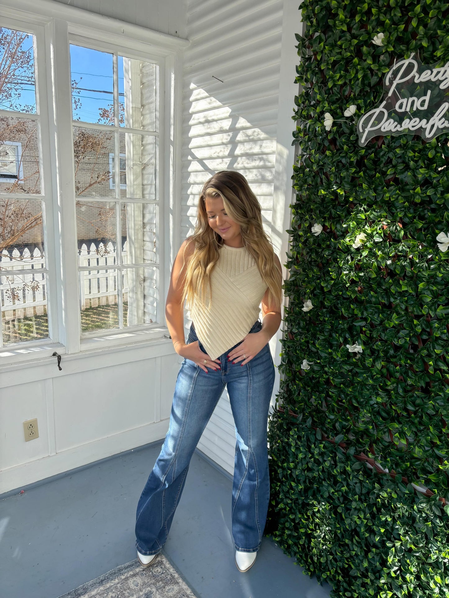 Cream Sleeveless Sweater