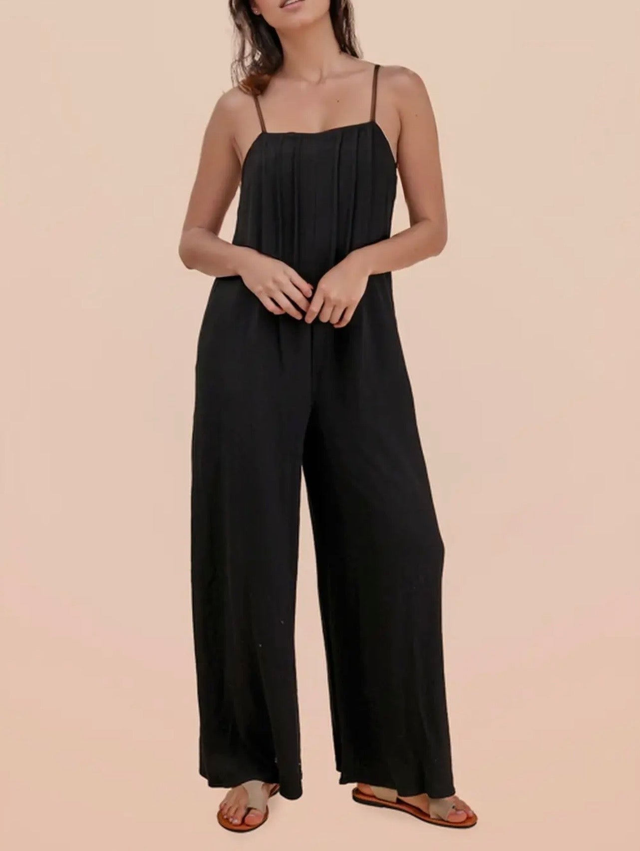 Sleeveless Pleated Detail Jumpsuit