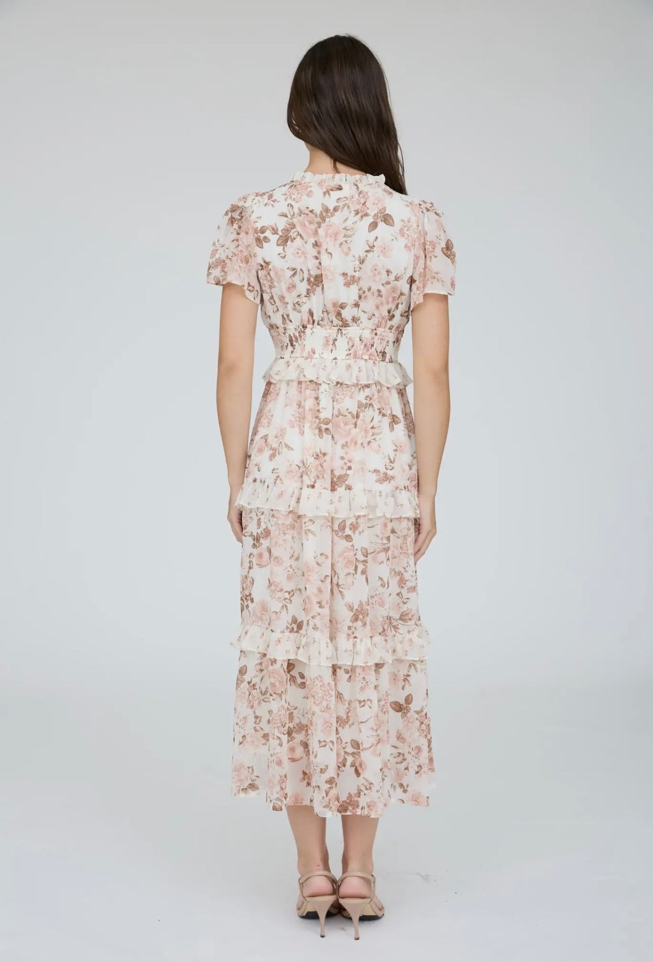 Floral Ruffle Tier Midi Dress