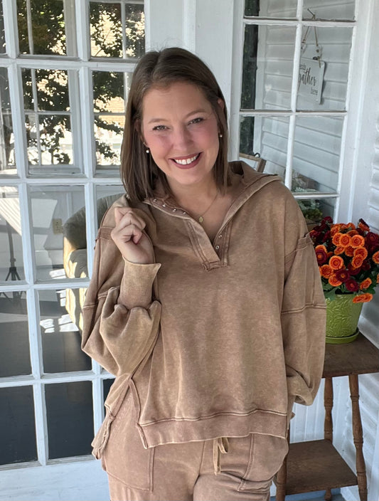 Oversized Raw Hem Pullover