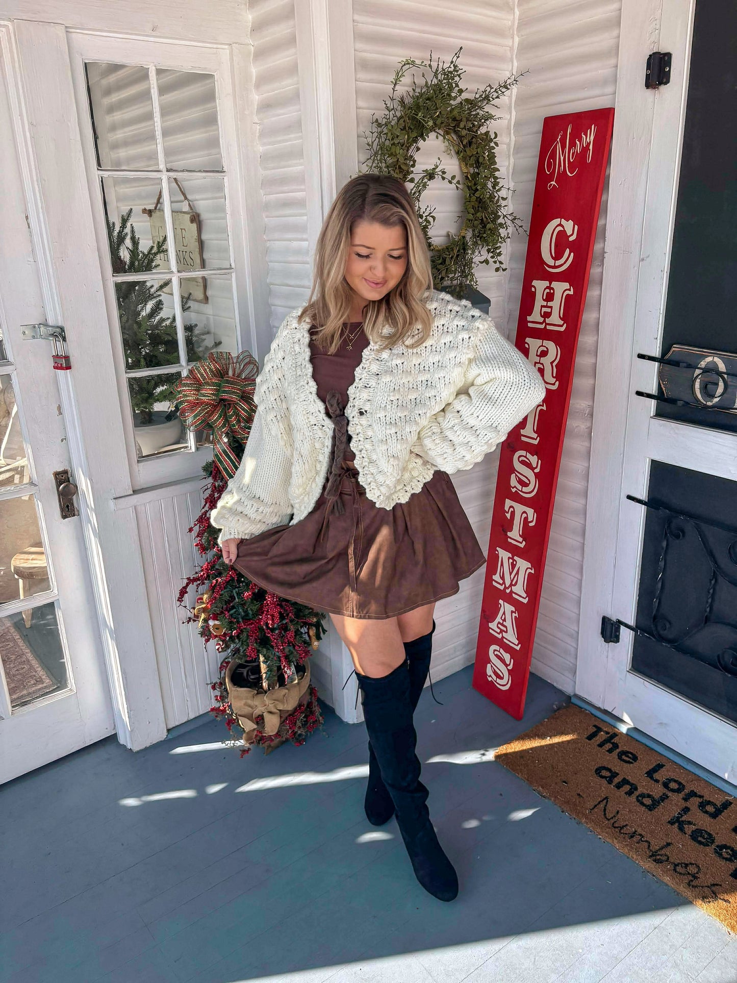 Brown Pleather Skirt