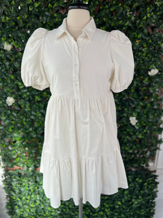 White Corduroy Dress