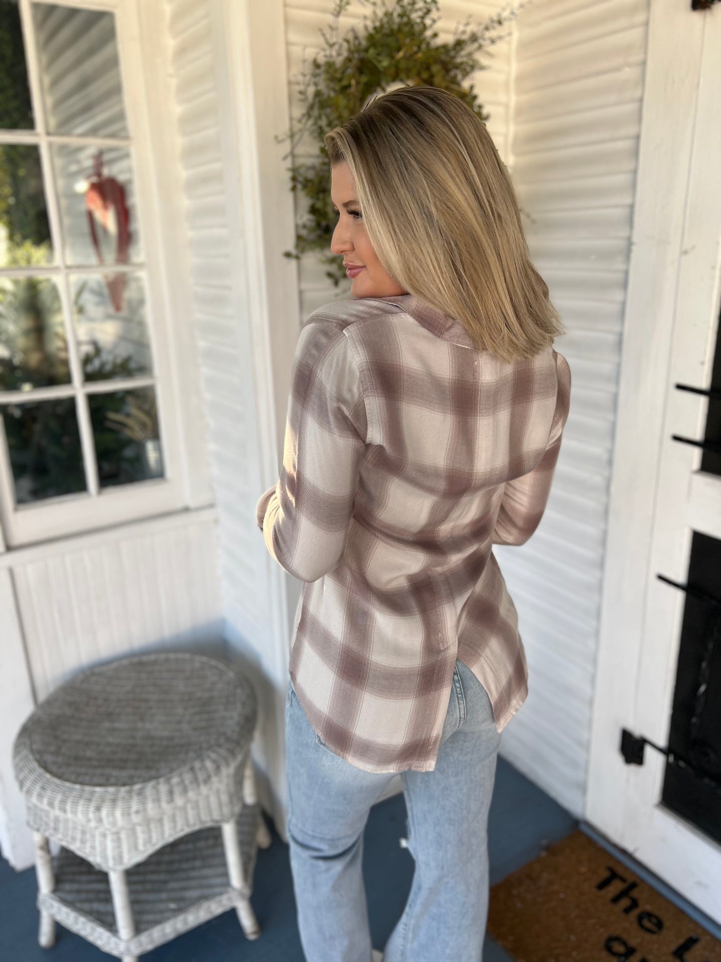 Tan & Cream Plaid Flannel