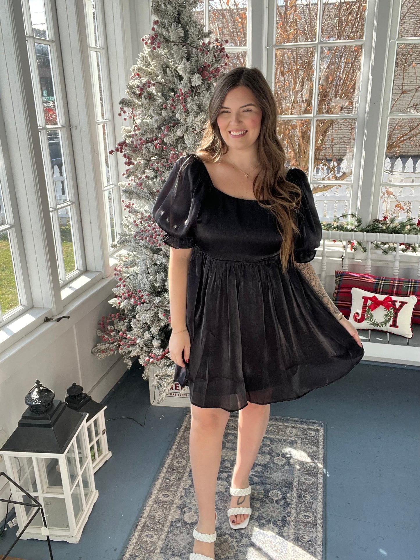 Black S/S Shimmer Dress