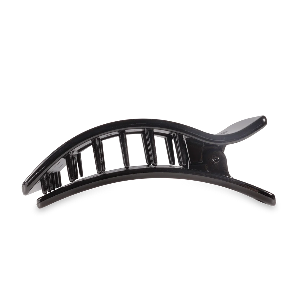 Jet Black Flat Rectangle Hair Clip