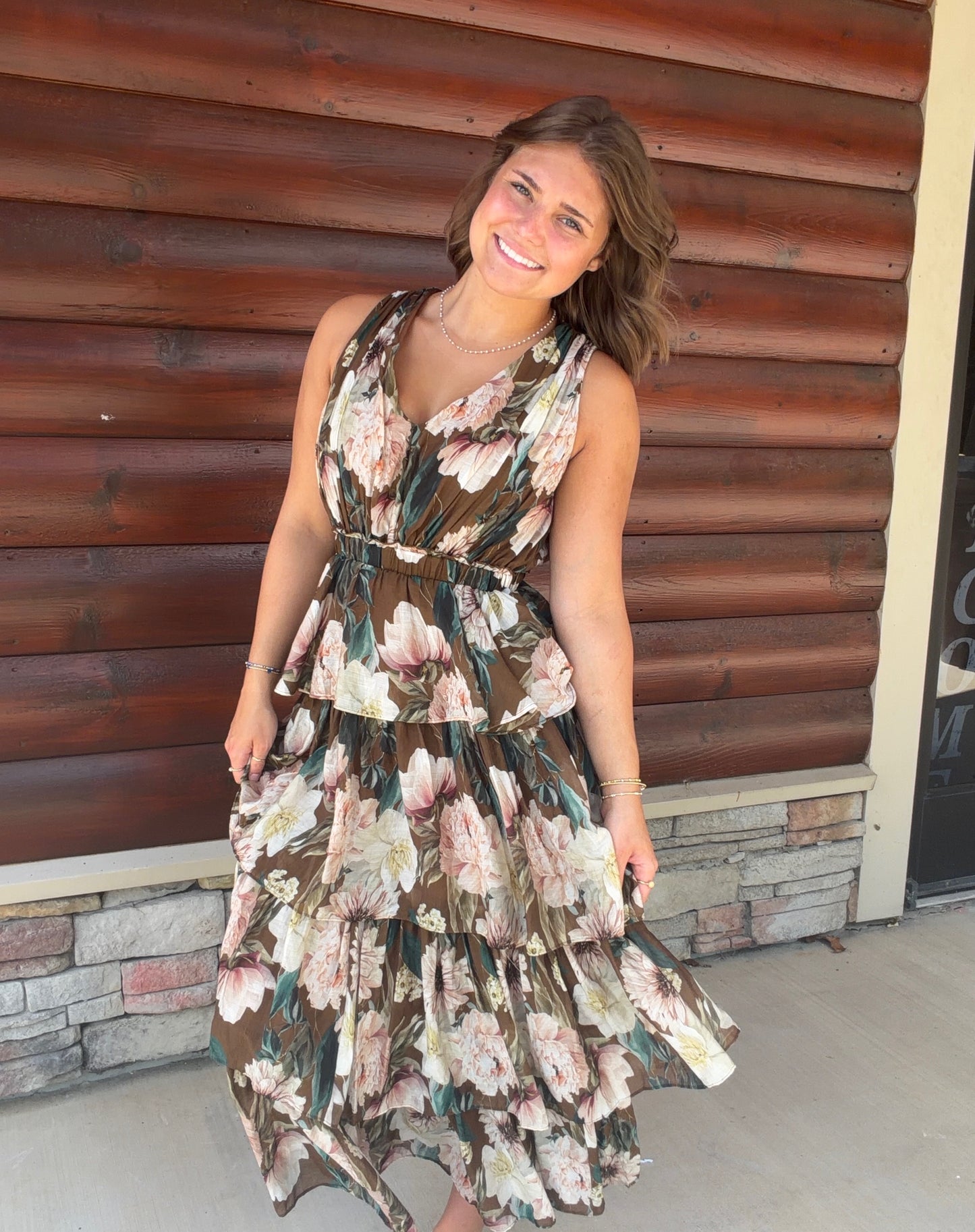 Floral Ruffle Tiered Maxi