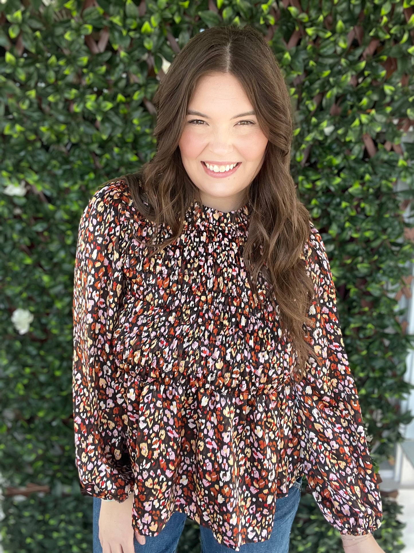 Smocked Peplum Blouse