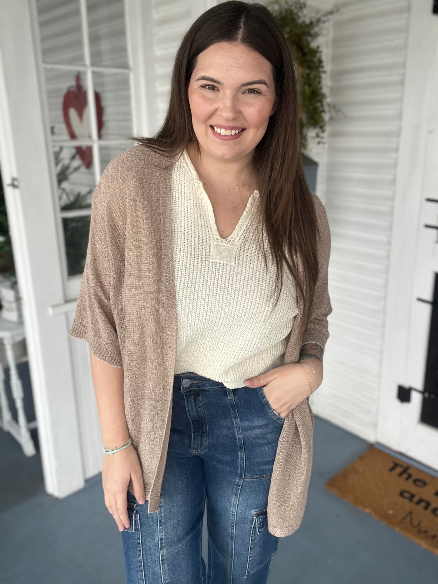 Taupe Light Knit Cardigan
