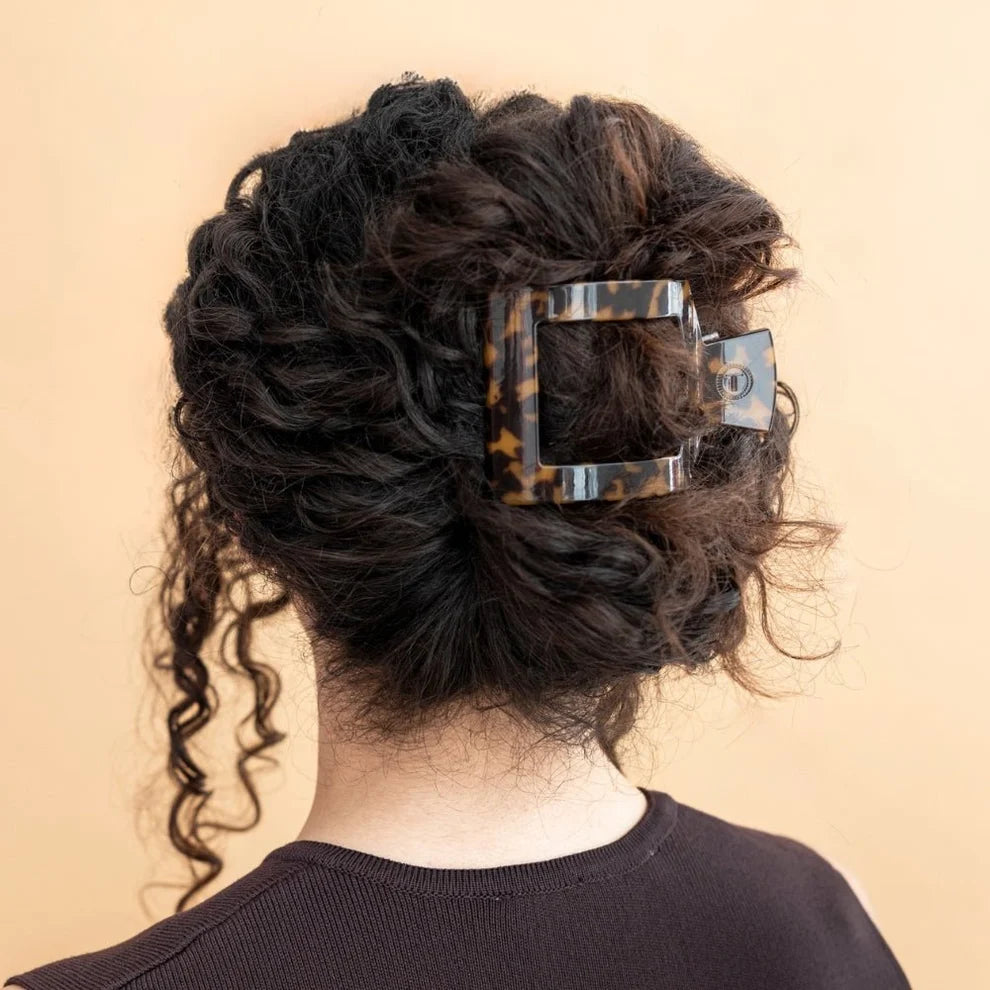 Tortoise Flat Square Hair Clip