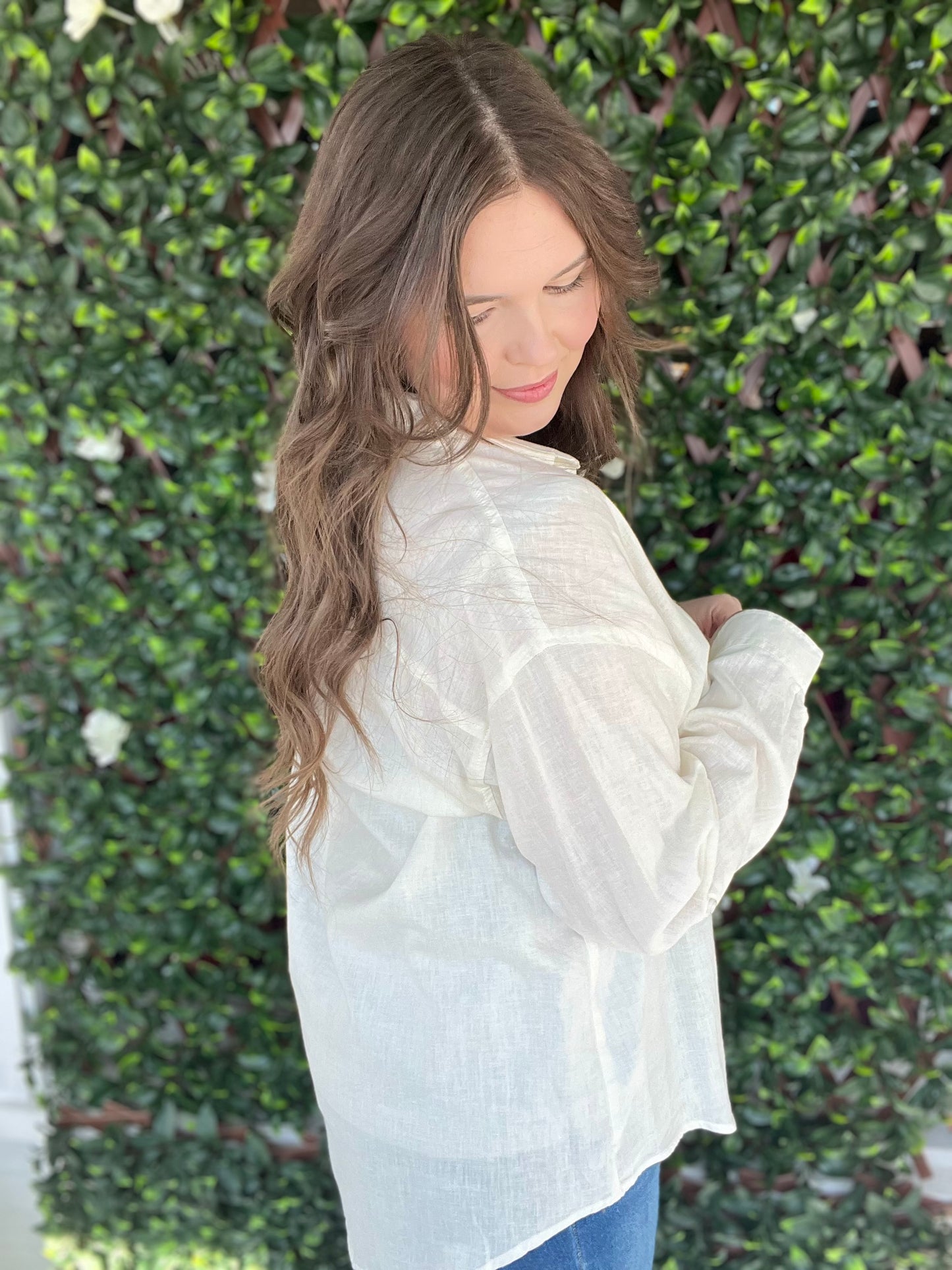 Ivory Linen Button Shirt