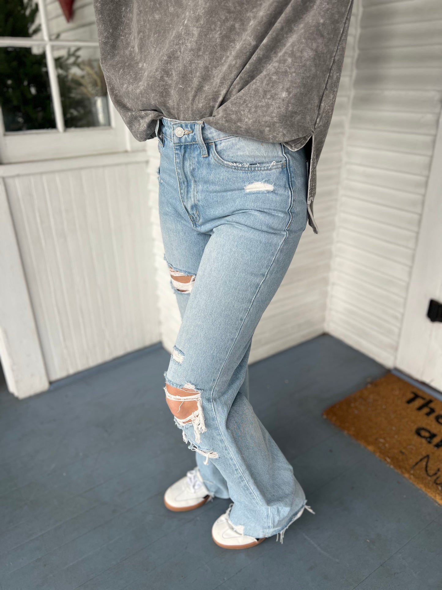 High Rise Distressed Jeans