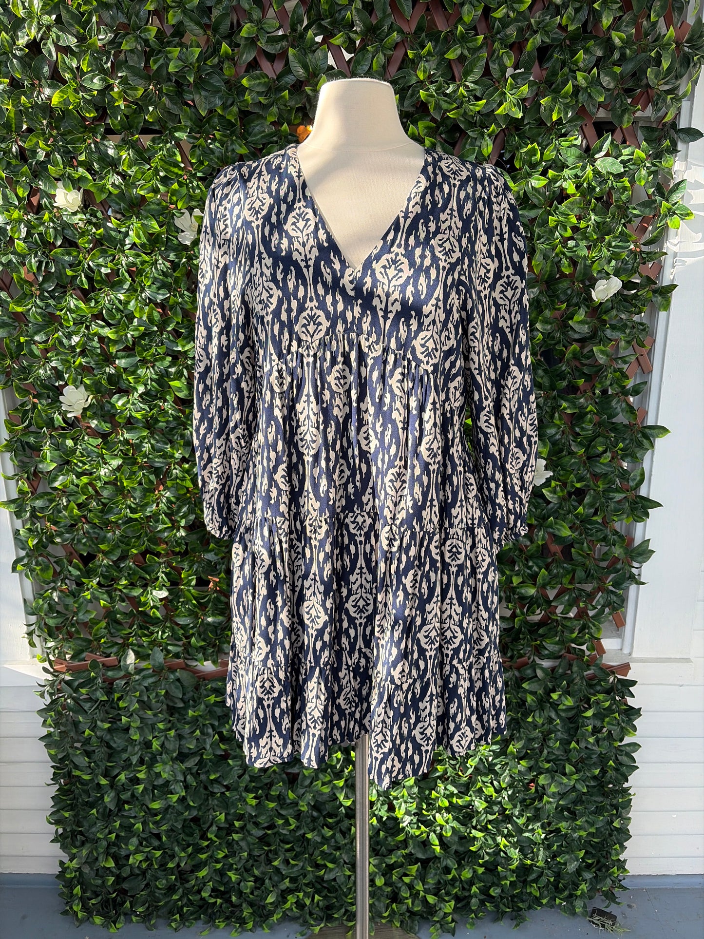 Navy Printed Dress