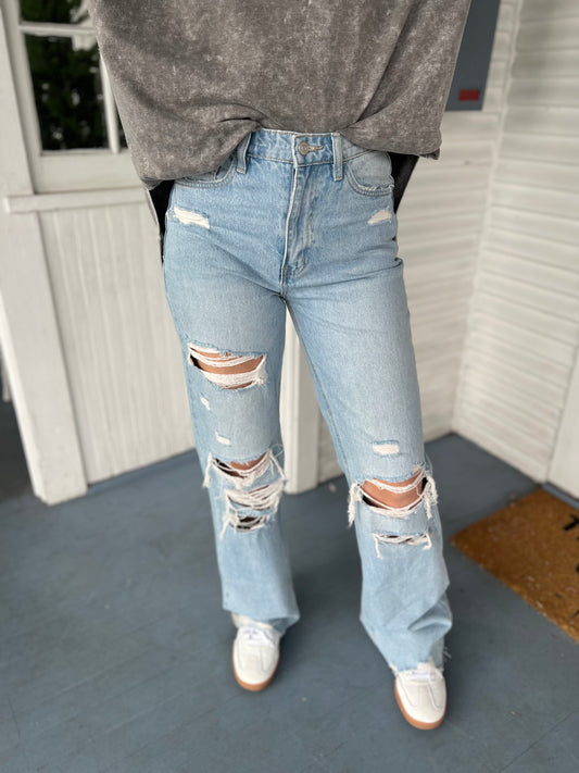 High Rise Distressed Jeans