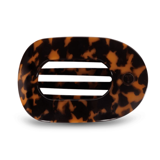 Tortoise Flat Round Hair Clip