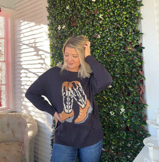 Cowgirl Boot Sweater