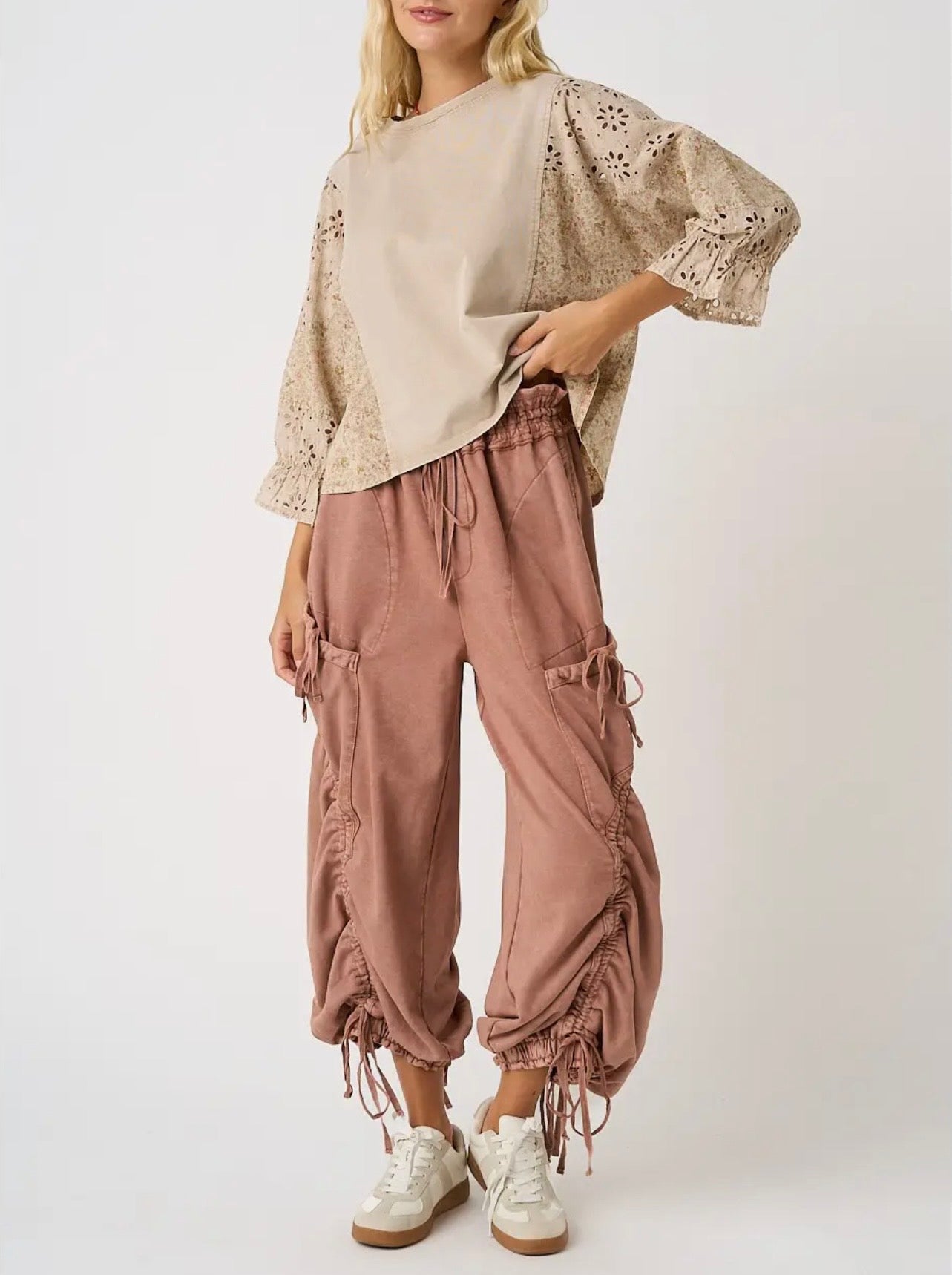 Mineral Washed Drop Pocket Balloon Pants