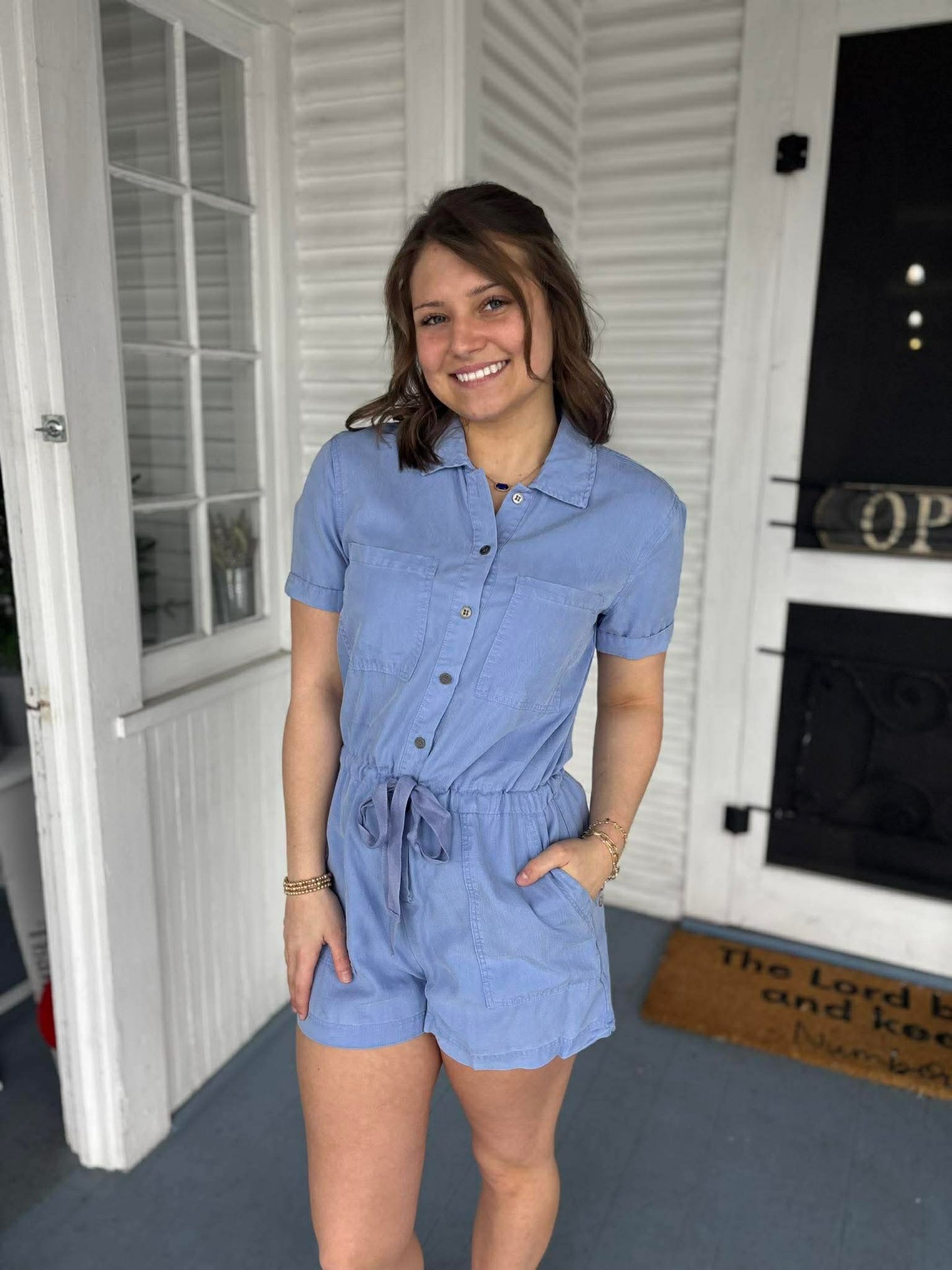 Button Down Utility Romper